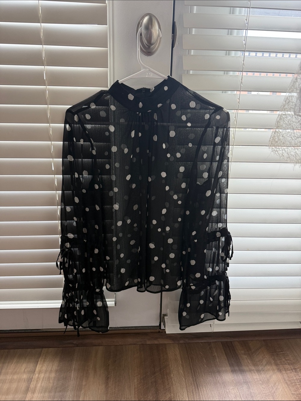 Topshop Sheer Polka Dot Blouse